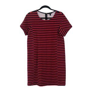 J Crew Womens Size Medium Striped T-shirt dress Style C6514 Red Blue Stripes